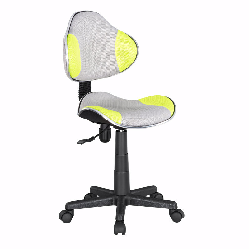 Chaise de bureau pivotante à 360 ° Aldous avec dossier en filet et hauteur réglable, Gris/vert