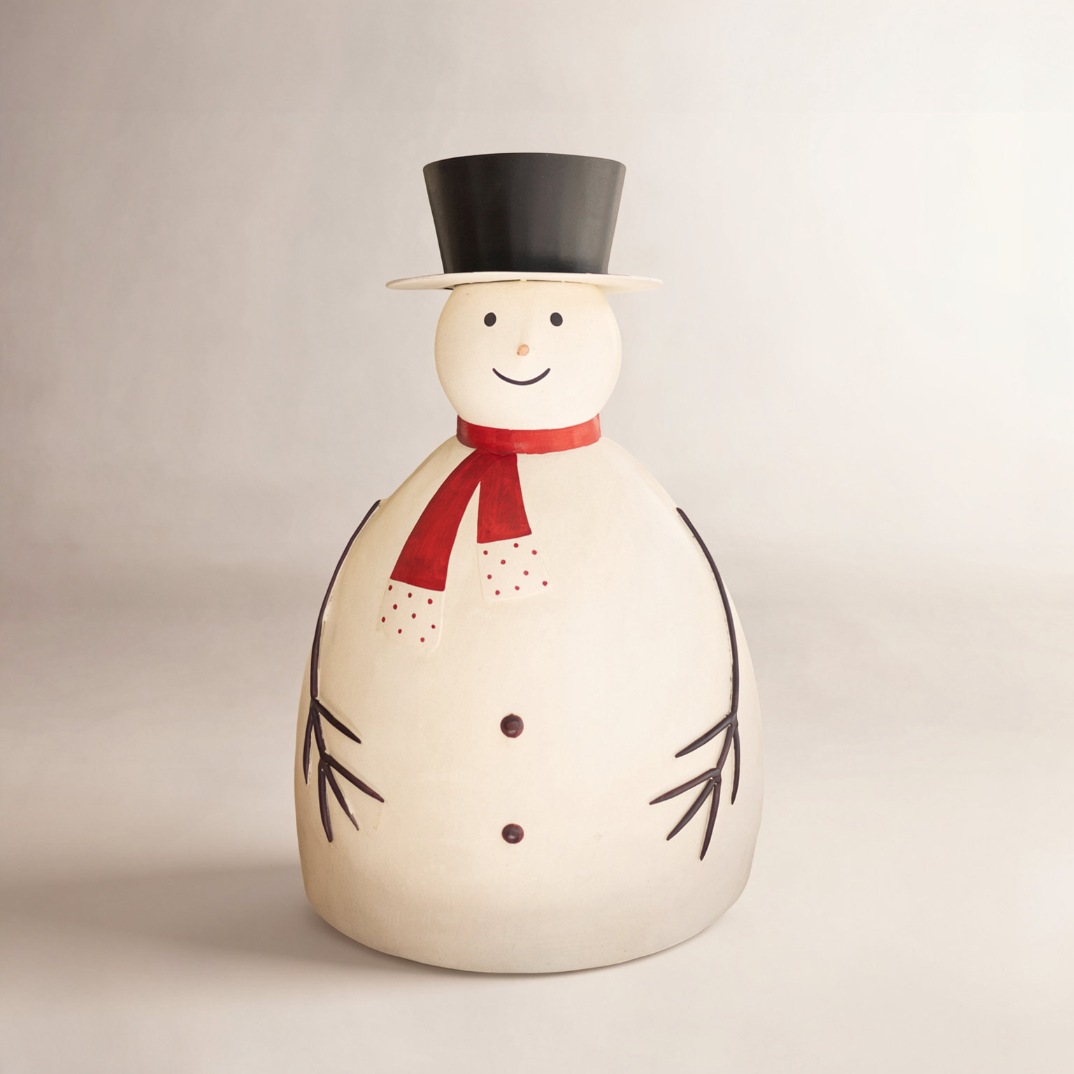  Painted Metal Snowman Sculpture