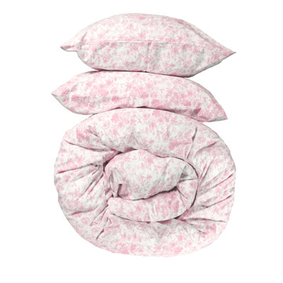 Taie décorative 2 pièces en mélange de lin chambray / rose / sauge