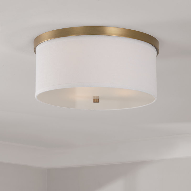 Midtown Cotton / Cotton Blend Flush Mount, Brass