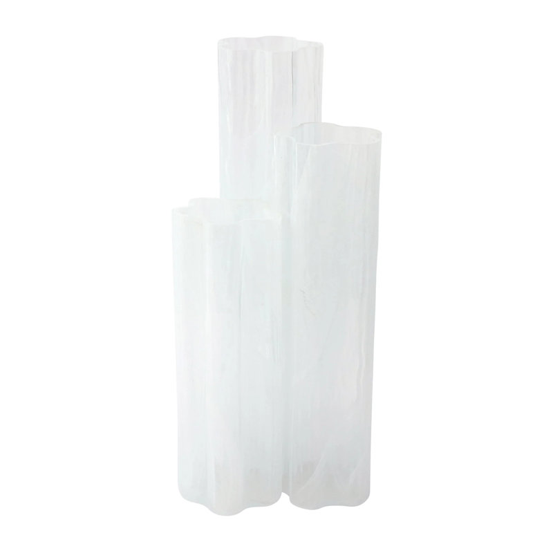Flora Glass Table Vase, White