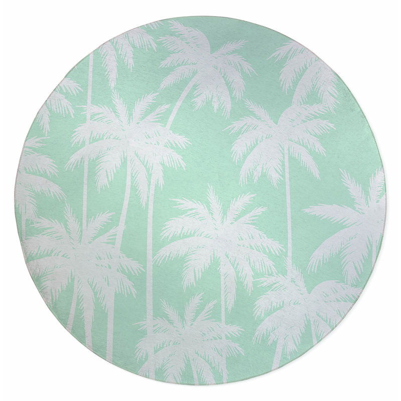 Tapis d'extérieur Palm, Rond 5 pi