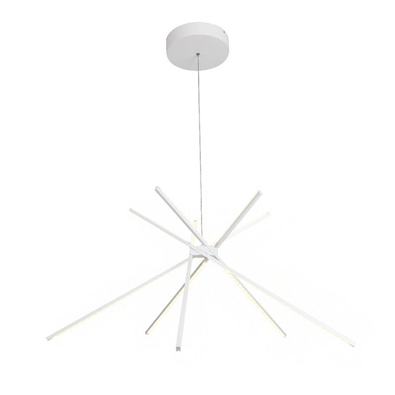 Pilton 5-Light LED Sputnik Modern Chandelier, Matte White