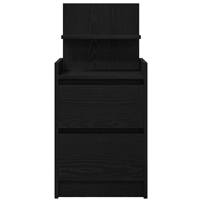 Bedside Cabinets With 2 Drawers 2 Pcs 38X34x80 Cm, 1, Black