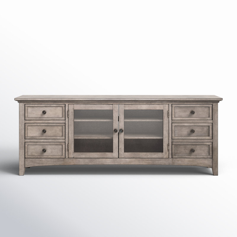 Crédence en bois massif Aralo, Gris urbain