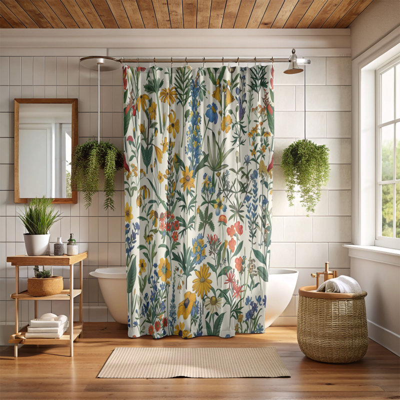 New Petal - Rideau de douche Premium, H 74 po x l 71 po