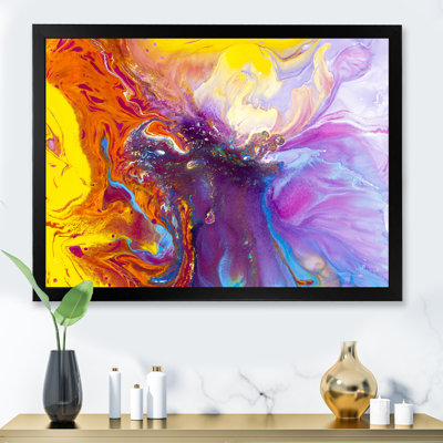 " Purple Orange And Pink Liquid I " Painting Print