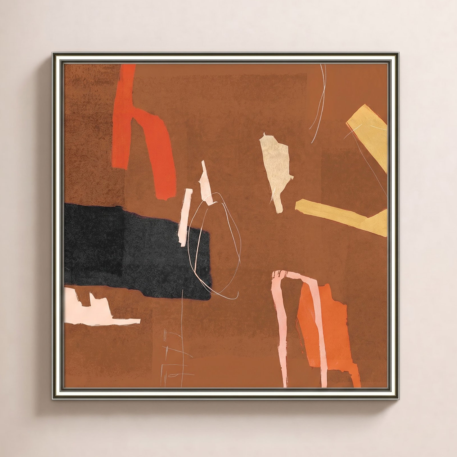 Ira "Ultra I Cinnamon Version" Painting, 24.75" H x 24.75" W x 0.875" D, Silver