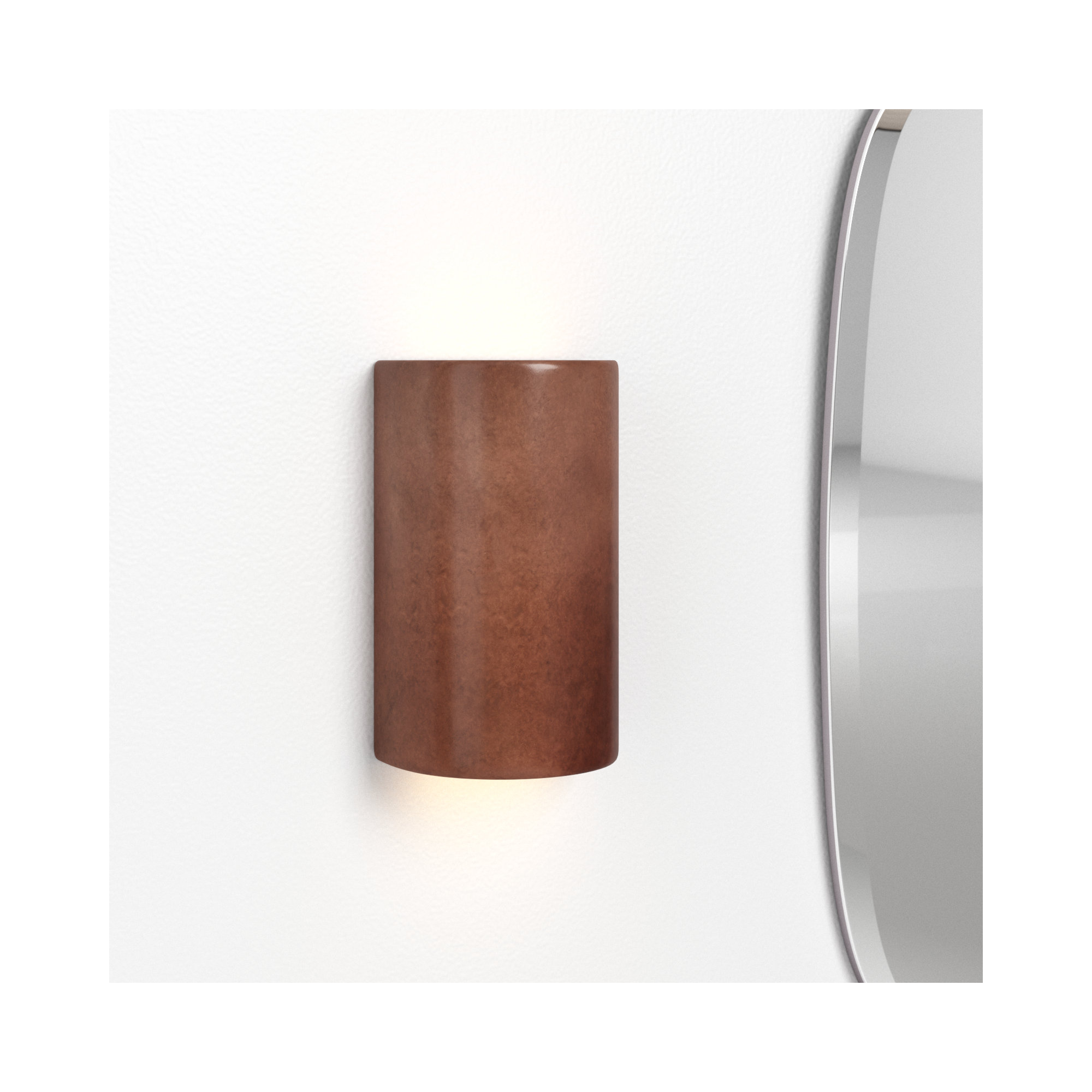 Pacursa Ceramic Dimmable Flush Mounted Sconce, Gloss Gray, 9.5" H x 5.75" W x 4.5" D, Incandescent (Not included)