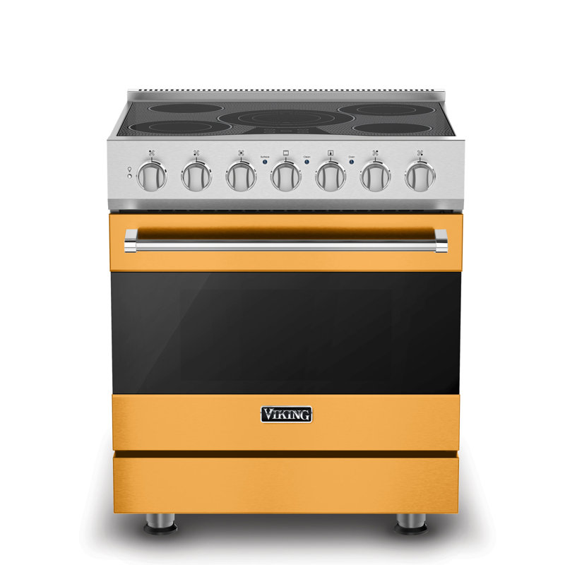 Viking30"W./24"D. Electric Self-Clean Range-5 Burners, Daffodil