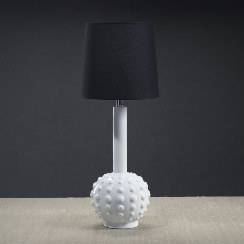 Lampe de table en porcelaine avec abat-jour en lin Deauville