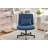 Modern Linen Blue Criss Cross Office Chair with Adjustable Features for Comfort and Style-319975690