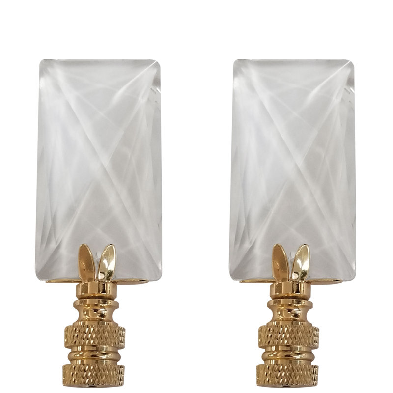 Rectangle Faceted Crystal Lamp Finial
