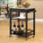 Ahseem 24" Transitional Rolling Kitchen Serving Cart with Wine Rack, Drawer, and Towel Bar