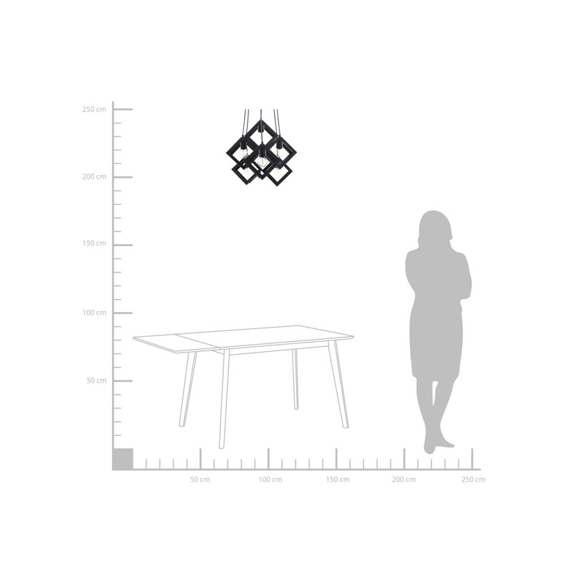 Ganado 6 - Light Black Cluster Pendant