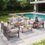Ensemble de conversation de patio moderne en aluminium avec coussins amovibles faciles à nettoyer-1907389587