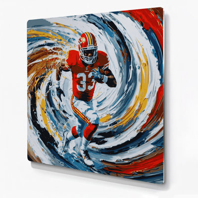Sports American Football Gray Metal Wall Art