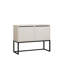 Console moderne blanche de 35,4 po x 27,6 po x 13,4 po | 100% panneau de particules enduit de mélamine, épaisseur: 0,7 pouce | Design industriel élégant, parfait pour le vestibule ou le salon, solution de rangement durable et élégante-1194422178