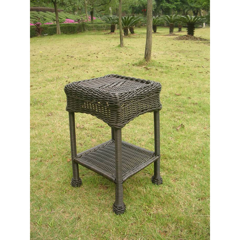 Square Outdoor Side Table , 12'' in. W 12'' in. D, Antique Black