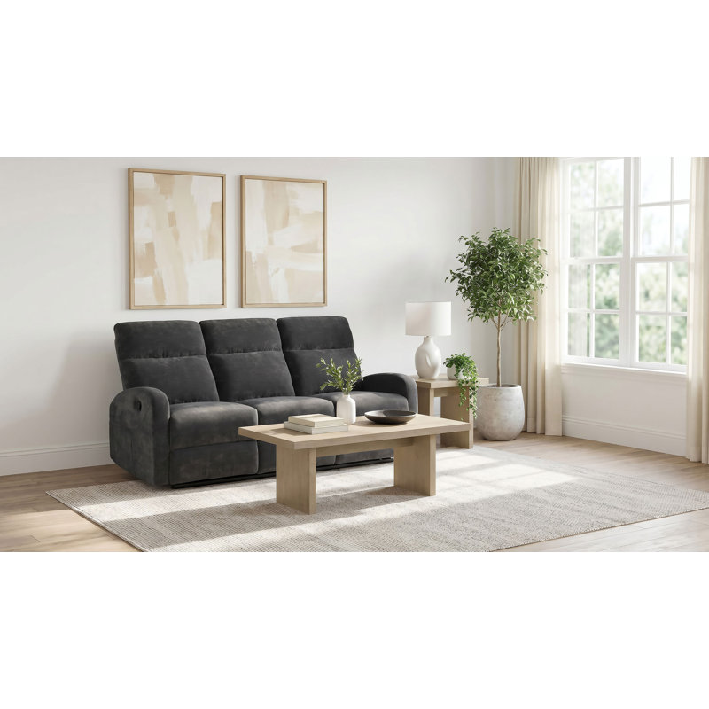 Canapé inclinable manuel Camecia Gris anthracite, Gris anthracite