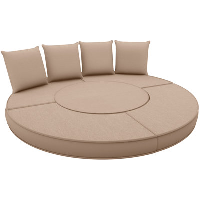 66" Outdoor Daybed Cushion Waterproof Replacement Round Bed Cushion