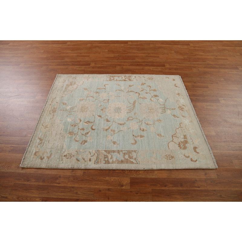 One-of-a-Kind 4'0" X 4'11" New Age Wool Area Rug in Blue