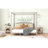 King Size Canopy Platform Bed With Headboard And Support Legs