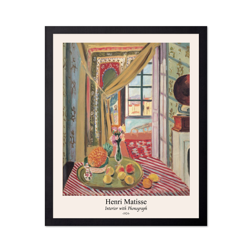 Henri Matisse - Intérieur avec Phonographe No2, Unframed, Poster, 18"H x 24"W