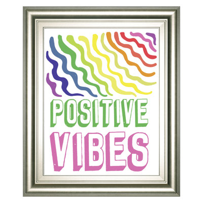Art mural Positif Vibes - 22 po x 26 po - Cadre argenté