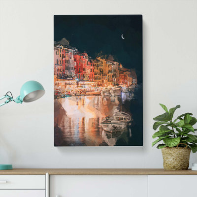 Boat In An Italian Port In Abstract - Wrapped Canvas