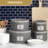Fine China Storage - Set Of 4 Quilted Cases For Dinnerware Storage. Sizes: 12" - 10" - 8" And 7" Wide - Grey - 48 Felt Plate Separators Included