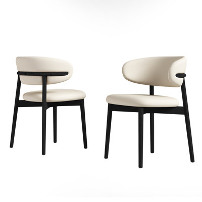 Mid-Century Modern wood feet Dining Chair (Set of 2) – Stylish Wooden Chairs for Dining Room, Kitchen, or Living Room, Comfortable & Durable, Easy to Assemble