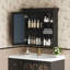 Armoire à pharmacie de salle de bain avec miroir, organisateur de rangement mural, armoire noire au-dessus de la toilette-60555648