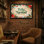 Noël, Noël, fond floral en bois avec décorations