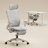Foldable Office Chair, Ergonomic Mesh Task Chair with Recline Function, Office Chair with 2D Headrest , 4D Armrest and Footrest, Adjustable Height & Lumbar Support-581183152