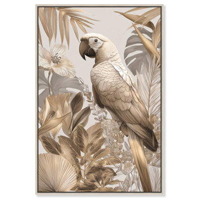 Décoration murale de cuisine Golden Macaw par Art Remedy, cadre argenté, 16 x 24