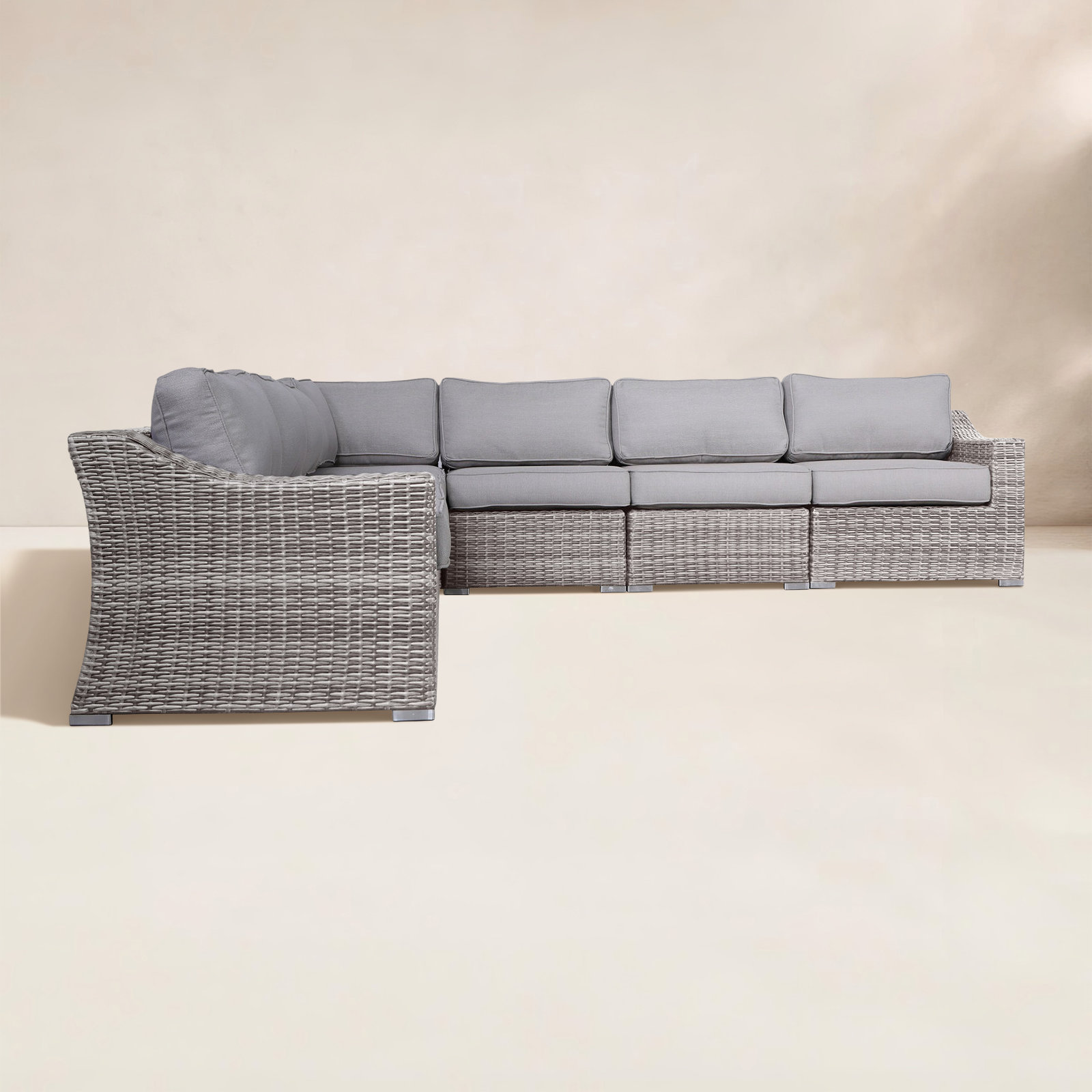 Saffi 6-Person Patio Seating Group, Mixed Gray