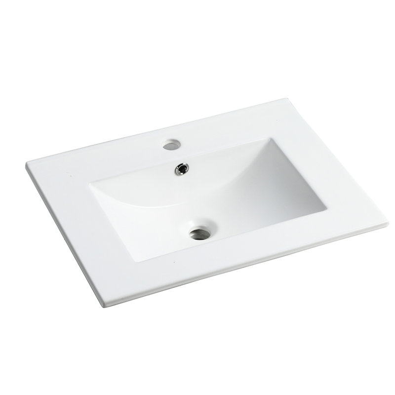 Lavabo en céramique 24 po, comptoir en céramique cuite au four 1280 po, comptoir de 0,81 po, poids de 25,32 lb, 18,66 po Largeur, évier de style moderne 6,75
