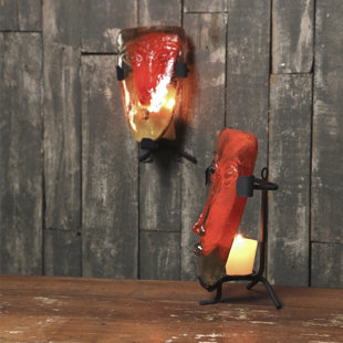 17'' H Glass Wall Wall Sconce with Candle Included