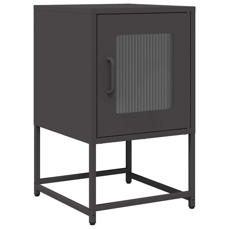 36cm W Steel Bedside Table, Black