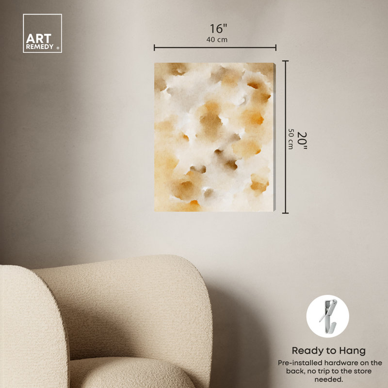 Amber and Beige Abstract Canvas Art, 16" x 20"