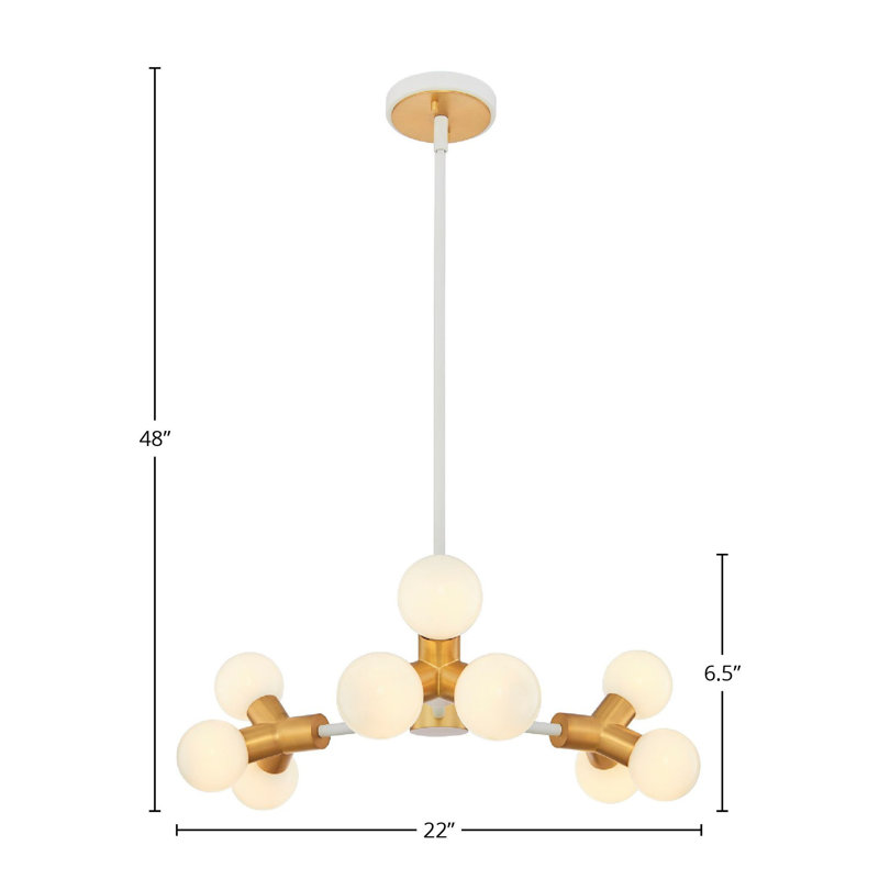 Lustre en laiton Tres 9 LT Kalco
