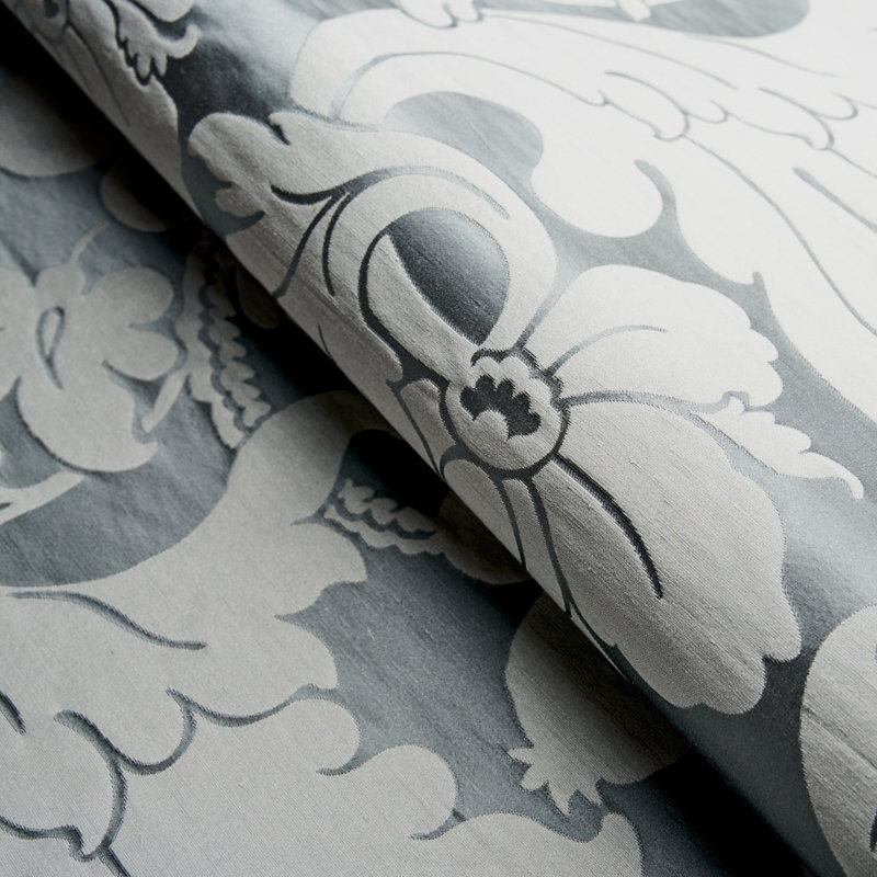 Dandridge Damask Fabric, Palace Slate