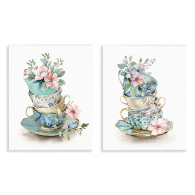 Ensemble de plaques murales empilées en porcelaine 2 pièces, par Kim Allen