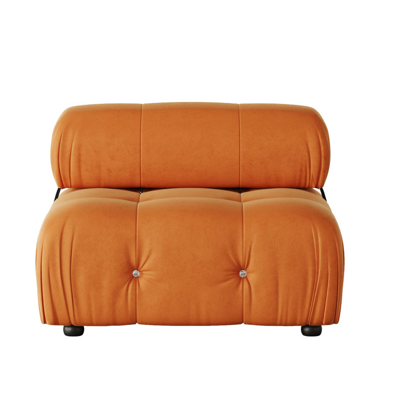 Fauteuil de chambre 34,55 po Cylar, Velours orange