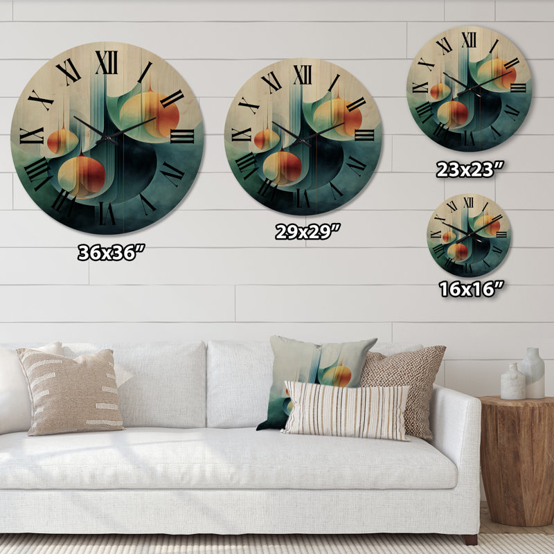Horloge murale géométrique géométrique en bois, Très grand