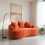 Rouge orange incurvé 67,06 po, coussins à ressorts ensachés, 3 coussins décoratifs, sièges moelleux pour chambre orange, sans assemblage, convient aux petits espaces