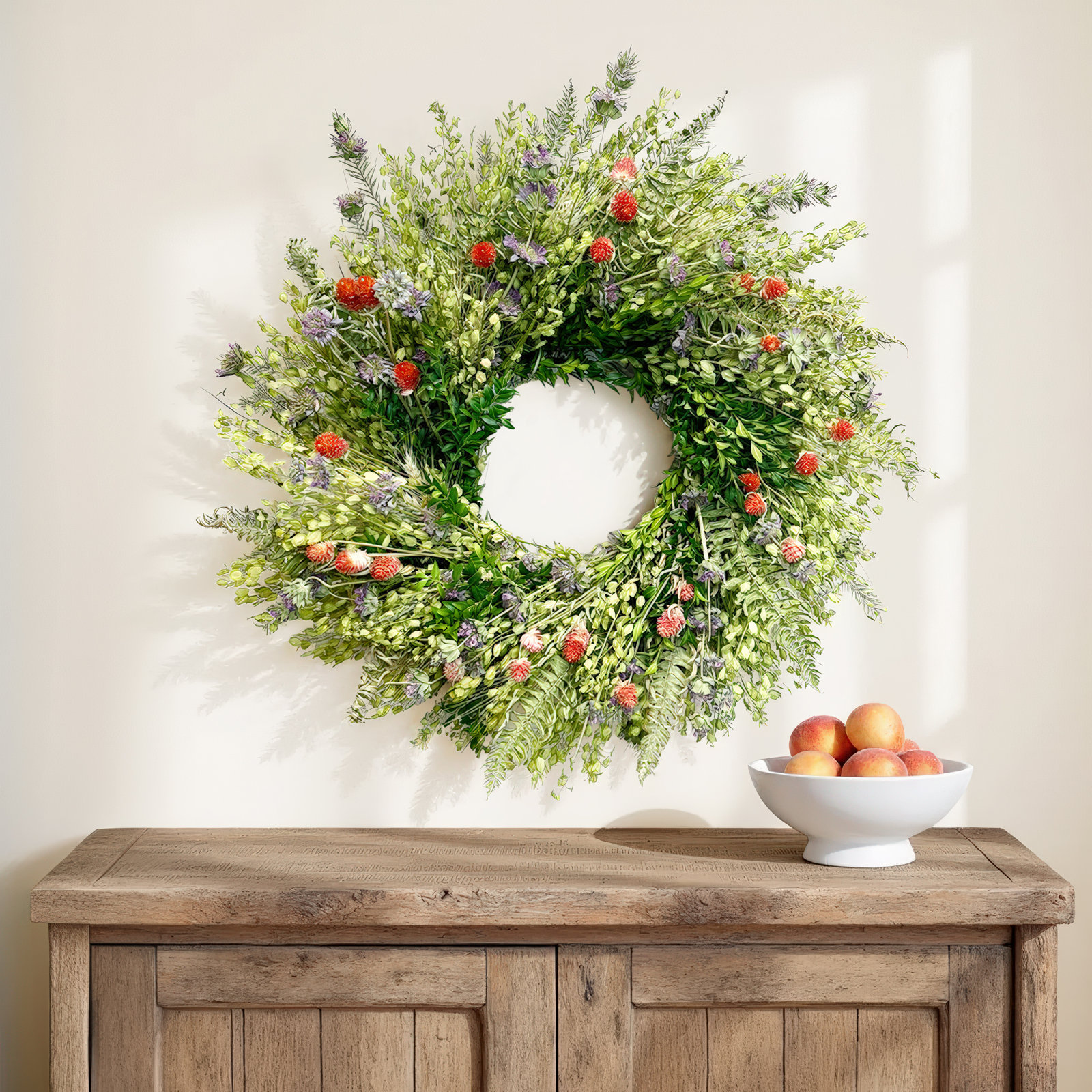 Handcrafted Dried Wreath, 22" H x 22" W x 5" D