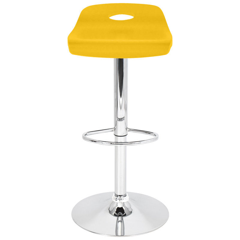Barron Swivel Adjustable Height Counter Stool with Metal Frame, Yellow