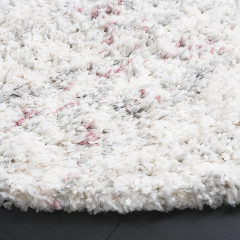 Shaylen Shag 800 Performance Geometric Rug, Round 6'7"
